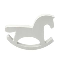 Handmade Unfinished Wooden Rocking Horse Kids Toy for Home Table Decor