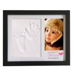 Handprint Footprint Picture Frame Baby Shower Keepsake Gift Black Frame