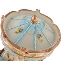 Handcrafted Rotating Carousel Music Box Decorative Collectibles Toys Blue