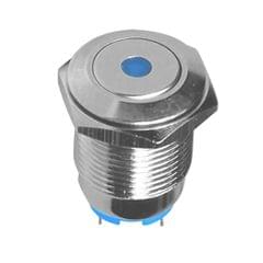 16mm Metal Signal Indicator Light,12V Indicator Pilot Dash Light Blue,Flat