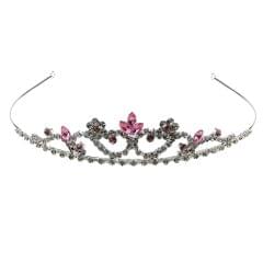Bridal Rhinestone Tiara Crown Queen Hair Accessories Pink