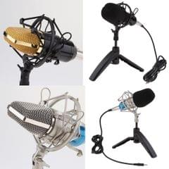 USB Table Studio Condenser Microphone with Tripod Stand Filter Shield
