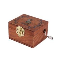 Retro Wooden Musical Box Hand Crank Music Box Exquisite