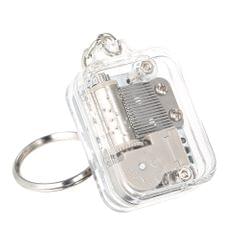 Transparent Clear Hand-operated Movement Music Box Keychain (Transparent)
