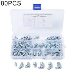 80 PCS Straight and Angled Hydraulic Grease Zerk Fitting SAE Kit