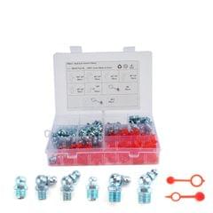 220 in 1 Zerk Oil Grease Fitting Assortment Kits with Dust Cover Cap