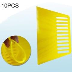 10 PCS Tendon Plastic Scraper For Wallpapering & Automotive Glass Foil & Paint Scraper Putty,Decorating Tools (Yellow)