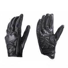 BSDDP A0102 Leather Full Finger Locomotive Gloves Racing Anti-Fall Breathable Touch Screen Gloves