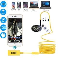 1200P HD Pixels WiFi Endoscope Snake Tube Inspection Camera with 8 LED, Waterproof IP68, Lens Diameter: 8mm, Hard Line