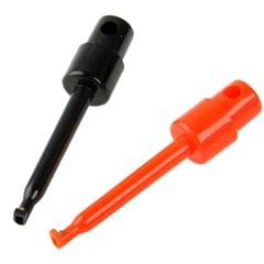 1 Pair 56mm Black and Red Hook Type Test Probe Clip