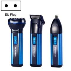SPORTSMAN SM-501G 3 In 1 Men Double-Blade Razor Nose Hair Trimmer EU Plug (Blue)