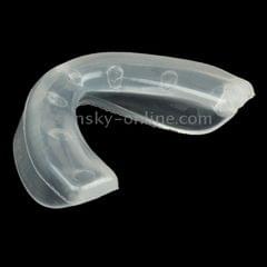 Football Basketball Soccer Boxing Single Layer Rubber Mouth Guard Teeth Protector (Transparent)