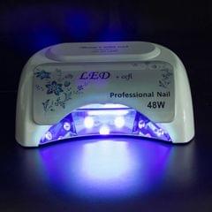 48W UV + LED Automatic Sensor Nail Lamp Fingernail Gel Curing Dryer with Display, AC 100-240V (White)