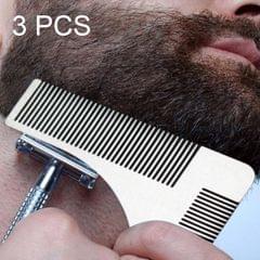 3 PCS L Shaped Stainless Steel Beard Shaper  Facial Hair Shaping Tool, Random Color Delivery
