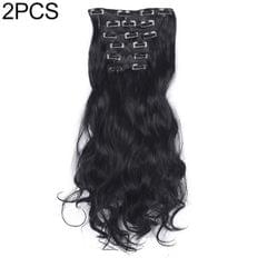 2 PCS 50cm 16 Card Long Curly Hair Wig Seamless Hair Extension Piece