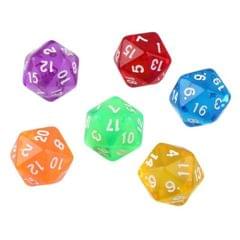 50 PCS Polyhedron Outdoor Bar Family Party Game Dice Board Game Accessories (Random Color Dlivery)