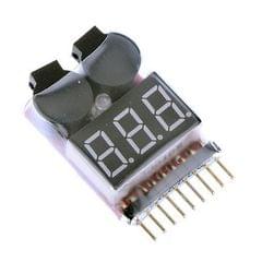 1-8S Battery Voltage Tester Low Voltage Buzzer Alarm (Black)