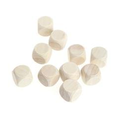 10 PCS 6 Sided Blank Wood Dice Party Family DIY Games Printing Engraving Kid Toys