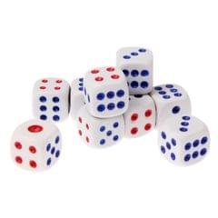 10 PCS Gaming Dice Set for Leisure Time Playing, Size: 15mm x 15mm x 15mm (White)