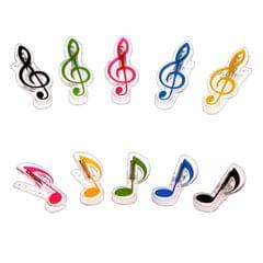 10 PCS PP Material Stainless Steel Spring Music Note Shape Book Clip Deluxe Page Holder, Random Color Delivery