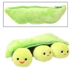 Pea Shaped Plush Doll Squeeze Toy Pen Pencil Bag Case (Green)
