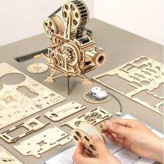 Robotime Handmade Wooden Assembled DIY Mechanical Rotating Hand Mold 3D Stereo Projector Model Gift