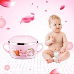 225ml Stainless Steel Thermal Insulated Cartoon Style Bowl With Cover And Handles For Child
