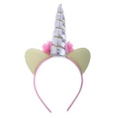 Floral Unicorn Horn Ear Headband Girls Woman Hairband Costume Party Dress Up