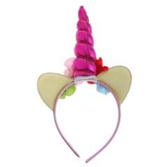 Floral Crystal Unicorn Horn Ear Headband Costume Fancy Dress Party Headband
