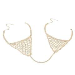 Crystal Rhinestone Chain Bikini Brief Underwear Fashion Body Jewelry Gold