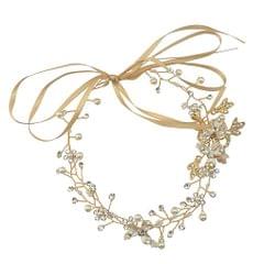 Bohemia Rhinestone Leaf Flower Pearl Beads Crown Bridal Wedding Tiara