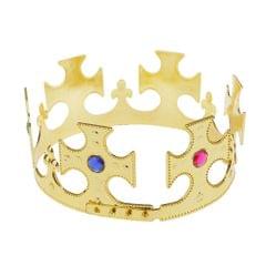 Plastic King Queen Nativity Majestic Crown Fancy Dress Hat Gold