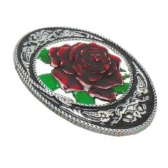Big Red Rose Pattern Cowgirl Western Belt Buckle Woman's Gift