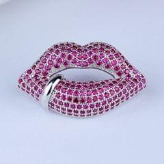 New Style Simple Lady Lip Shape High-grade Platinum Suits Corsage Brooch