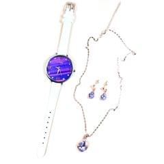 4pcs Women's Watch Necklace Earrings Gift Set Fashion
