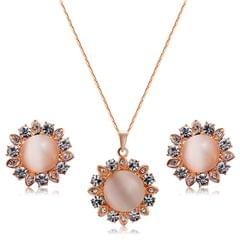 Fashion Elegant Jane Emerald Necklace Earrings Set