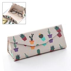 Creative Cute Striped Glasses Case PU Triangle Folding Handmade Box, Random Style Delivery