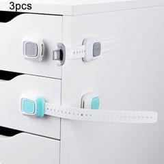 3 PCS Multifunction Double Button Child Lock Drawer Door Wardrobe Baby Safety Lock, Random Color Delivery