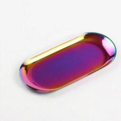 Home Decoration Stainless Steel Tray Jewelry Plate, Size:S (Rainbow)