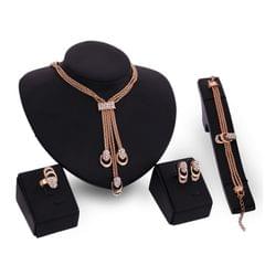 4 in 1 Fashion Gold Plated Diamond Dress Accessories Jewelry Set