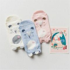 3 Pairs Lady Cartoon Animal Sailboat Socks Plush Ears Cotton Socks?Random Color Delivery
