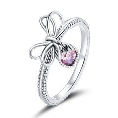 S925 Sterling Silver Bowknot Gift Women Ring