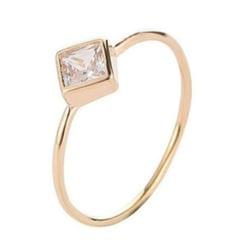 Square Zircon Simple Engagement Rings for Women Fashion Jewelry