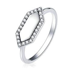 S925 Sterling Silver Shining Geometry Women Ring