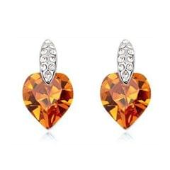 Fashionable Elegant Heart Style Crystal Alloy Earring