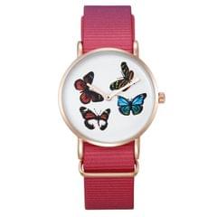 CAGARNY Living Waterproof Butterfly Pattern Round Dial Quartz Movement Alloy Gold Case Fashion Women Watch Quartz Watches with Nylon Band