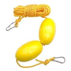 High Strength Kayak Tow Rope Throw Line with Dual EVA Floats Clip Accessory