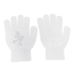 Girls Women Kids Ice Skating Gloves Magic Stretch Glove White