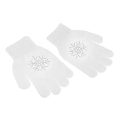 Girls Women Kids Ice Skating Gloves Magic Stretch Glove White Flower