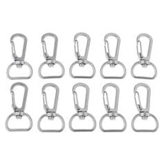 10pcs Durable Metal Carabiner Clip Style Spring Key Chain Hooks Keyring